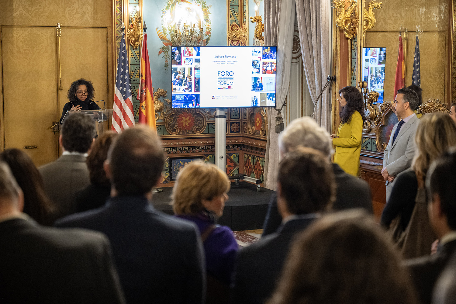 La embajadora Reynoso en el acto de presentación de los Foros España EEUU